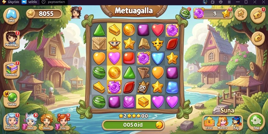 Menampilkan gameplay menarik dari 8055 dengan kombinasi permata.