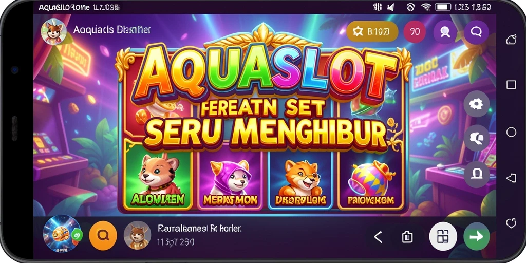 Tampilan gameplay AQUASLOT yang memukau dengan berbagai tema menarik.