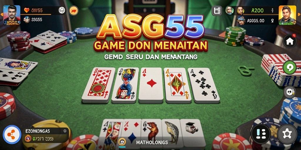 Tampilan gameplay ASG55 dengan momen seru bermain Domino.