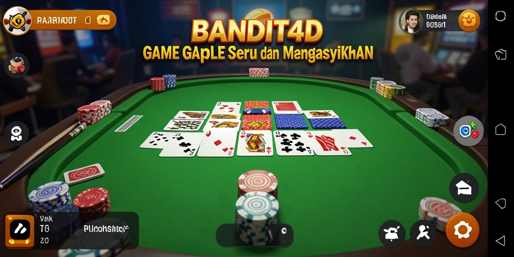 Tampilan gameplay Gaple yang seru dan interaktif di BANDIT4D.