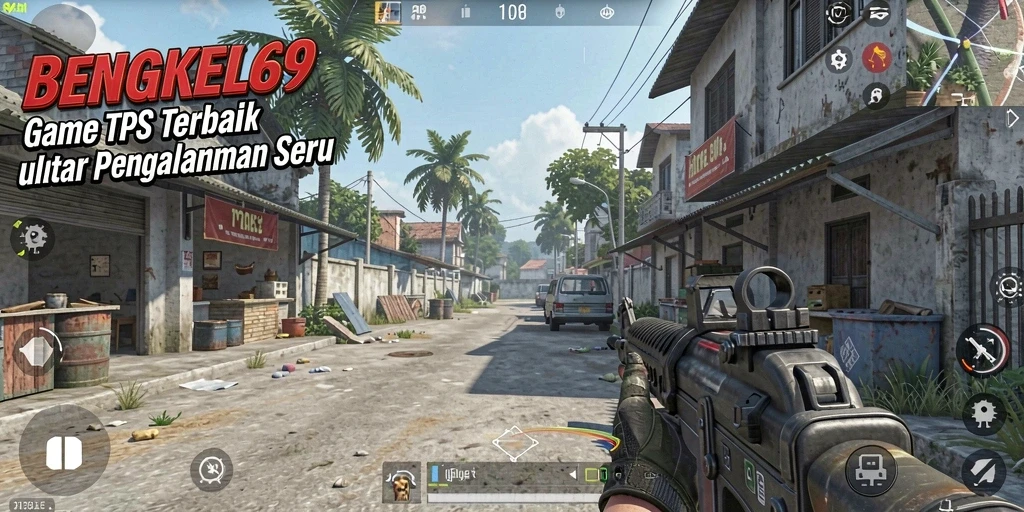 Screenshot BENGKEL69 menampilkan aksi seru gameplay TPS.