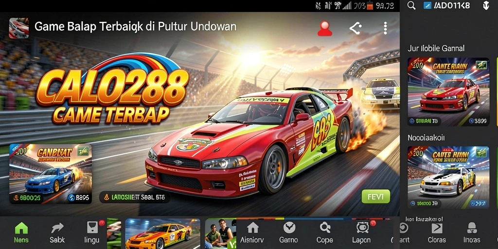 Gameplay seru dari CALO288 dengan mobil balap berkecepatan tinggi.