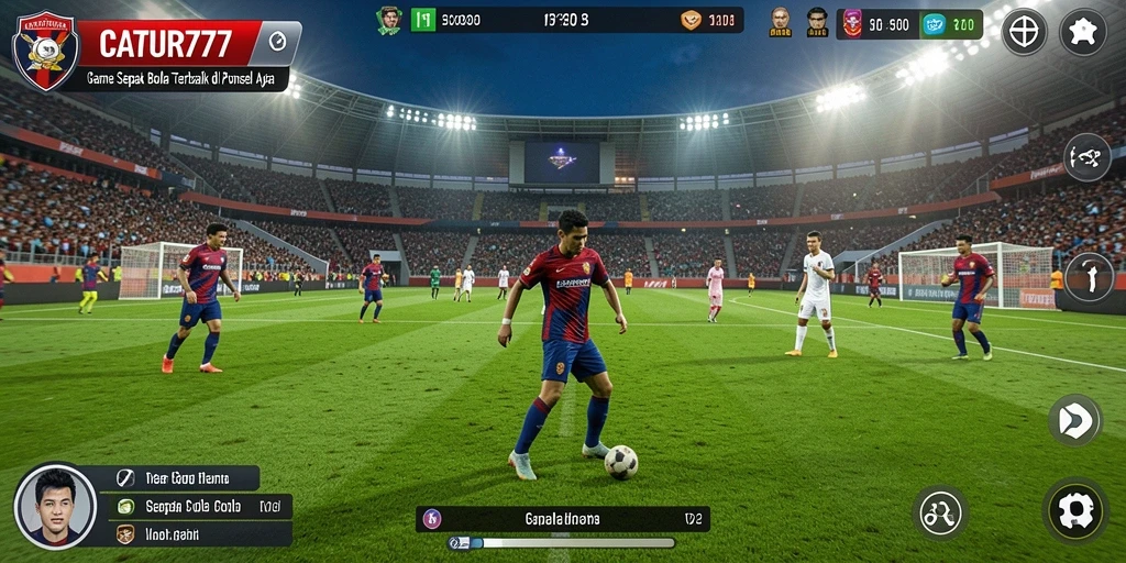 Tampilan gameplay seru dari CATUR777 dalam pertandingan sepak bola.