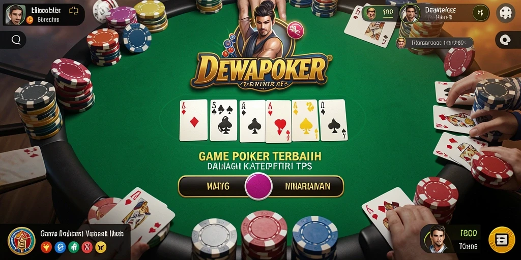 Screenshot gameplay DEWAPOKER menampilkan aksi seru dalam bermain poker.