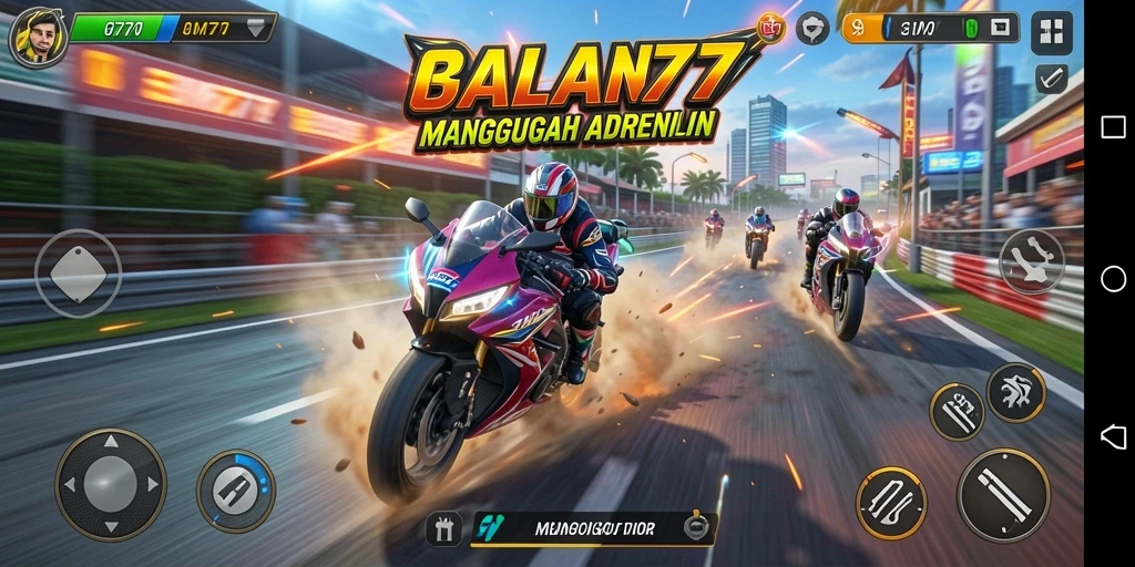 Tampilan gameplay GIM777 yang mendebarkan dan penuh aksi balapan.