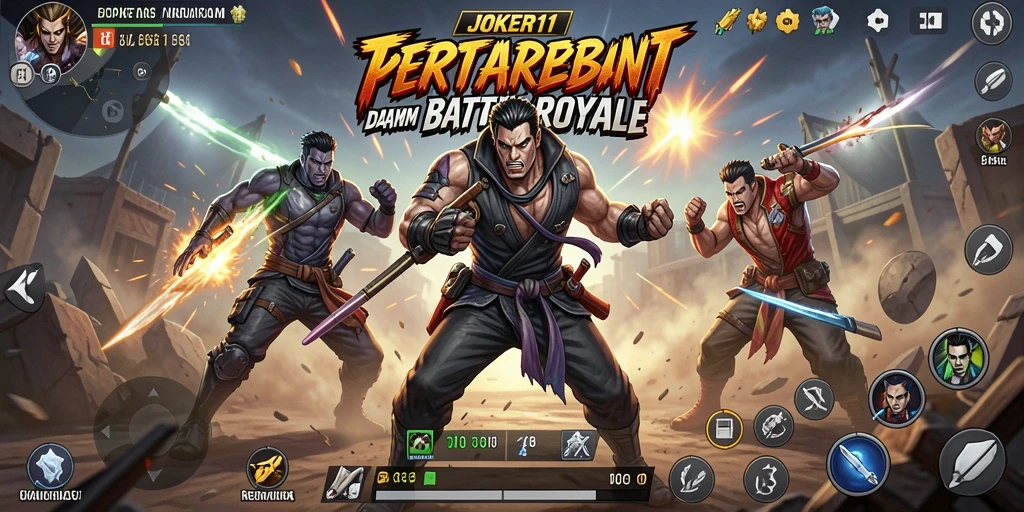 Tangkapan layar menampilkan aksi intens dalam permainan Battle Royale.