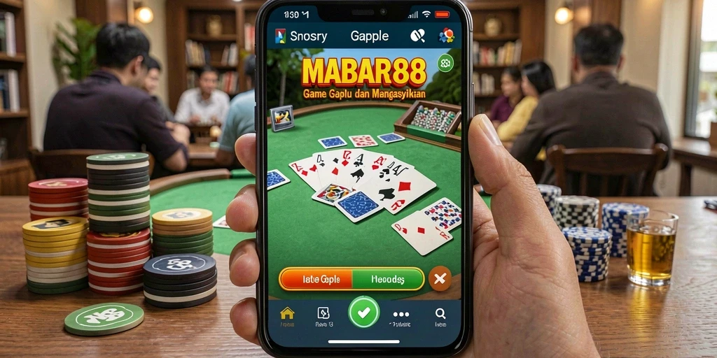 Tampilan gameplay seru MABAR88 saat bermain Gaple dengan teman.