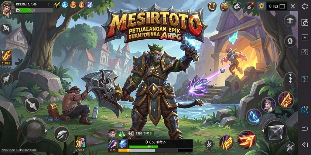 Screenshot utama MESIRTOTO menampilkan aksi seru dalam pertarungan ARPG.