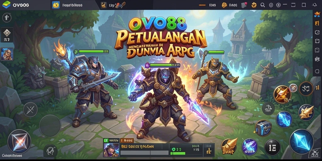Tampilan gameplay OVO88 yang menampilkan aksi seru dalam dunia ARPG.