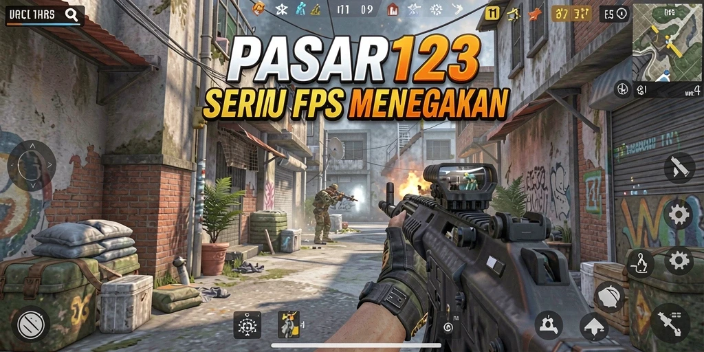 Screenshot PASAR123 menampilkan aksi tembak menembak yang mendebarkan.
