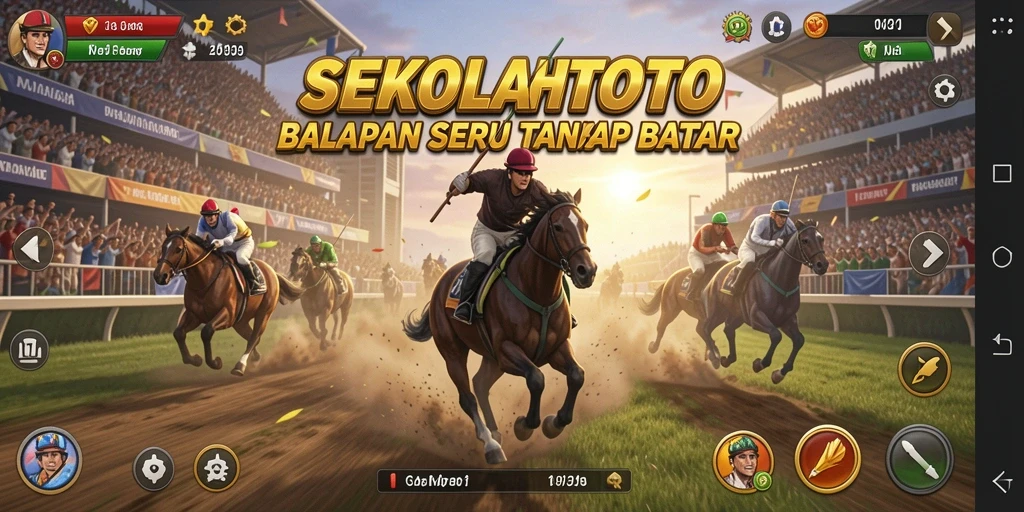 Tangkapan layar dari gameplay intense SEKOLAHTOTO di trek balap yang menantang.