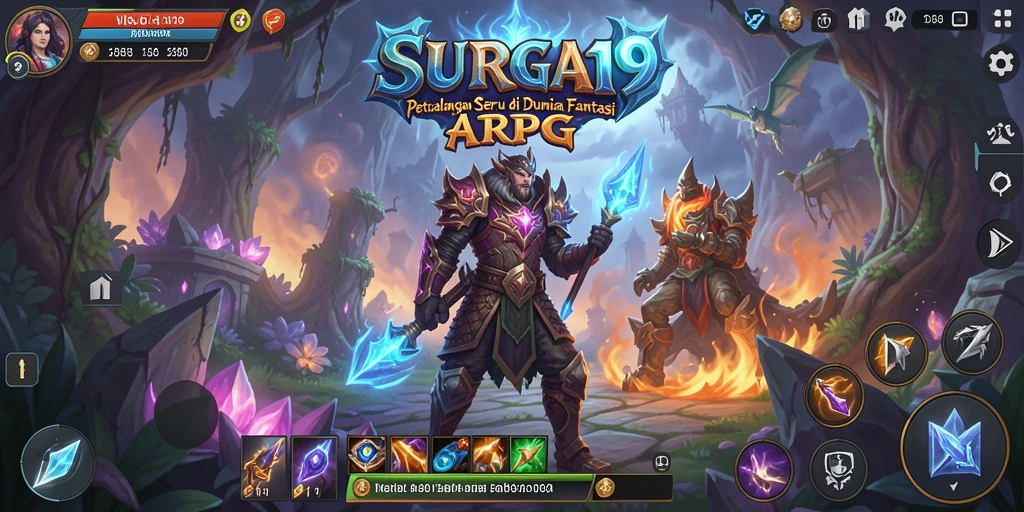 Tampilan gameplay seru di dunia ARPG SURGA19.