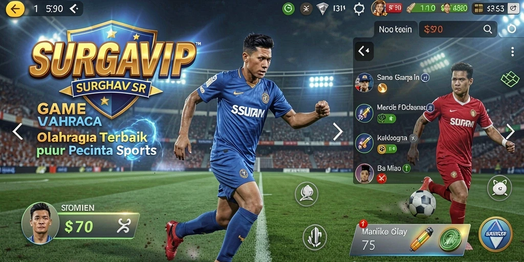 Tampilan gameplay mendebarkan dalam aplikasi SURGAVIP.