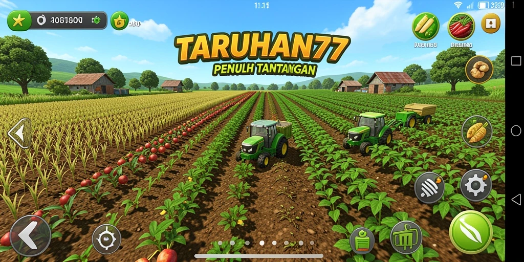 Screenshot TARUHAN77 menampilkan gameplay seru bertani.