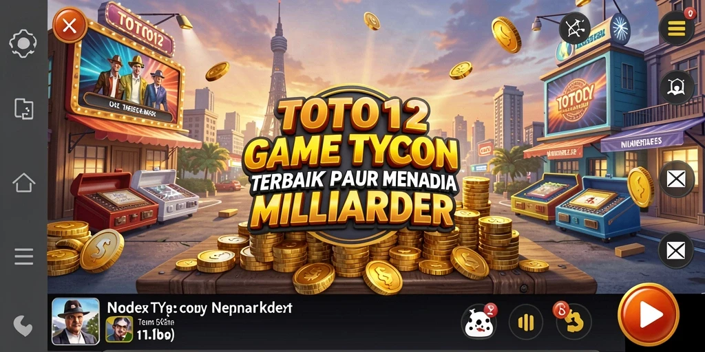 Screenshot gameplay TOTO12 yang menunjukkan aksi pengelolaan bisnis Tycoon.