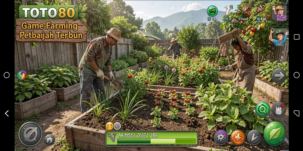 Tampilan menawan gameplay berkebun di TOTO80.