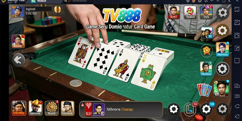 Screenshot TV888 menunjukkan gameplay Domino yang menarik dan kompetitif.