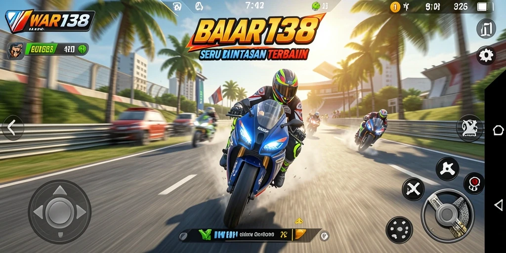 Tampilan mendebarkan dari balapan motor yang seru.