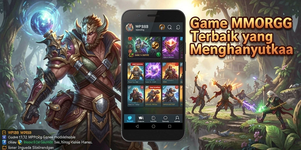 Tangkapan layar utama WP888 menampilkan aksi pertempuran seru dalam dunia MMORPG.