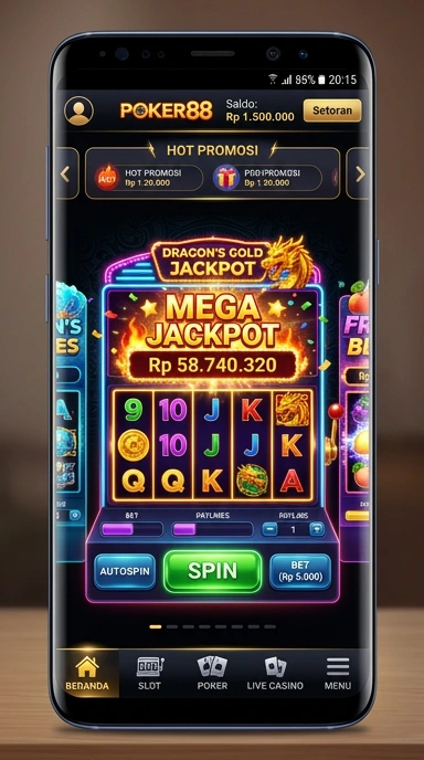 Tampilan utama aplikasi poker88 yang menarik.